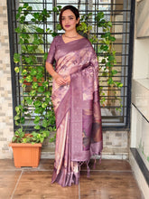 Load image into Gallery viewer, Glamorous Festive Wear Banarasi Satin Silk Jacquard Zari Border Fancy Designer Saree With Blouse Piece