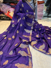 Load image into Gallery viewer, Mellifluous Party Wear Pure Soft Viscose Silk Jacquard Weaving Zari Work Fancy Designer Saree With Blouse