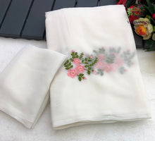 Load image into Gallery viewer, Latest Partywear Georgette Floral Embroidery n Tussle Work Fancy Designer Saree With Blouse