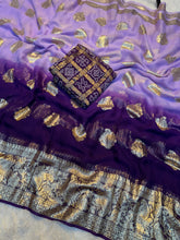 Load image into Gallery viewer, Gratifying Festive Wear Viscose Georgette Jari Work Fancy Saree With Blissful Blouse Piece