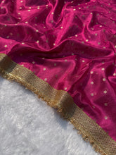 Load image into Gallery viewer, Alverina Function Wear Banarasi Tissue Silk Jaquard Zari Butti n Heavy lace Work Fancy Designer Saree For Women
