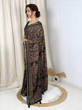 Load image into Gallery viewer, Unequalled Pure Mul Cotton Ajrakh Print With Mirror Work Fancy Designer Saree With Bucolic Blouse Piece