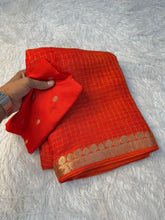 Load image into Gallery viewer, Splendorous Function Wear Pure Viscose Georgette Jacquard Border n Rich Pallu Fancy Designer Saree With Elegant Blouse Piece