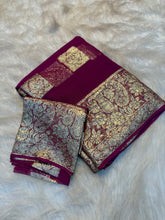 Load image into Gallery viewer, Effervescent Festive Wear Pure Viscose Georgette Jacquard Weaving Border Fancy Saree With Blouse Piece
