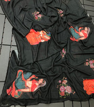 Load image into Gallery viewer, New Partywear Weightless Chiffon With Kalamkari Print n Siroski Work Fancy Designer Saree