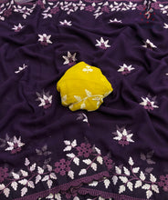 Load image into Gallery viewer, New Function Wear Georgette Embroidered With Scalloped Cut Work Fancy Designer Saree