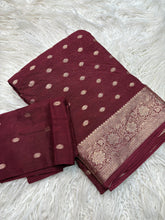 Load image into Gallery viewer, Charismatic Party Wear Pure Viscose Chinoon Zari Jacquard Weaving Work Fancy Designer Saree With Glowing Blouse Piece