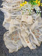 Load image into Gallery viewer, Redolent Function Wear Golden Colour Satin Silk Handwork Fancy Designer Saree For Women