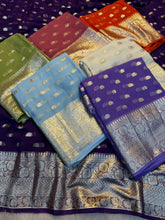 Load image into Gallery viewer, Charming Function Wear Viscose Georgette Jacquard Weaving Work Fancy Saree With Blouse Piece