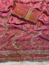 Load image into Gallery viewer, Marvellous Function Wear Silk Handwork Fancy Designer Saree With Elegant Blouse Piece