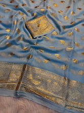 Load image into Gallery viewer, Traditional Function Wear Pure Viscose Georgette Jacquard Weaving Work Fancy Saree With Blouse Piece