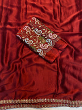 Load image into Gallery viewer, Opulent Festive Wear Silk Embroidery n Bids Work Fancy Designer Saree With Blouse Piece