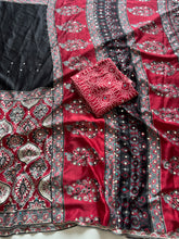 Load image into Gallery viewer, Blossom Party Wear Satin Silk Real Mirror n Print Work Fancy Saree With Blouse Piece
