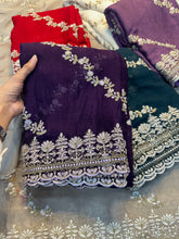 Load image into Gallery viewer, Fantabulous Wedding Wear Crush Silk Sequence Embroidery Work Fancy Designer Saree With Blouse Piece
