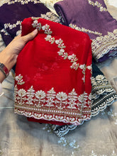Load image into Gallery viewer, Fantabulous Wedding Wear Crush Silk Sequence Embroidery Work Fancy Designer Saree With Blouse Piece