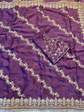 Load image into Gallery viewer, Fantabulous Wedding Wear Crush Silk Sequence Embroidery Work Fancy Designer Saree With Blouse Piece