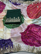 Load image into Gallery viewer, Dazzling Festive Wear Georgette Bandhaj GotaPati Work Designer Saree For Occasion