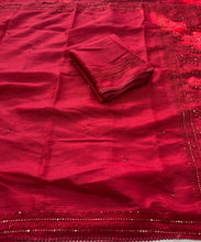 Load image into Gallery viewer, Incredible Partywear Soft Kota Doriya Embrodiered Thread n Sequence Work Designer Saree With Matching Blouse Piece