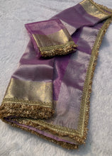 Load image into Gallery viewer, Heritage Festival Wear Banarasi Tissue Silk Jacquard n Heavy Lace Work Fancy Designer Saree