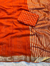 Load image into Gallery viewer, Dazzling Function Wear Pure Viscose Dola Silk Jacquard Design Fancy Saree With Blouse Piece