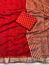 Load image into Gallery viewer, Dazzling Function Wear Pure Viscose Dola Silk Jacquard Design Fancy Saree With Blouse Piece