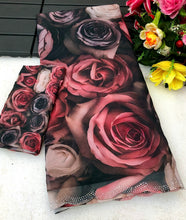 Load image into Gallery viewer, New Partywear Beautiful Print n Siroski Work Soft Chiffon Fabric Fancy Designer Saree Design