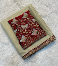 Load image into Gallery viewer, Luxury Partywear Silk Embroidery n Bids Work Designer Saree With Elegant Blouse Piece