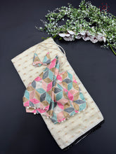 Load image into Gallery viewer, Gorgeous Party Wear White Colour Pure Chanderi Jari Butti Work Fancy Designer Saree For Women