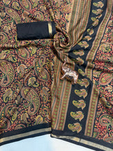 Load image into Gallery viewer, Imaginative Festive Wear Pure Soft Tussar Kashmiri Silk Printed n Zari Work Border Rich Pallu Fancy Designer Saree