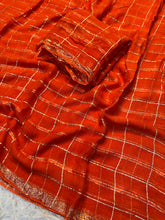 Load image into Gallery viewer, Adorable Party Wear Pure Viscose Georgette Zari Design Fancy Designer Saree With Blouse Peice