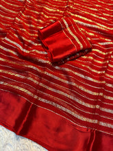 Load image into Gallery viewer, Evocative Party Wear Pure Viscose Georgette Satin Border Zari Design Fancy Designer Saree With Blouse peice
