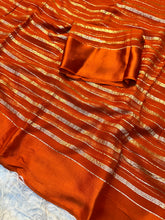 Load image into Gallery viewer, Evocative Party Wear Pure Viscose Georgette Satin Border Zari Design Fancy Designer Saree With Blouse peice