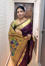 Load image into Gallery viewer, Elegant Wedding Wear Paithani Silk Zari Buttis n Rich Pallu Design Saree With Blouse Piece