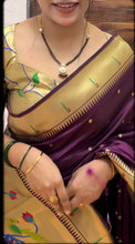 Load image into Gallery viewer, Elegant Wedding Wear Paithani Silk Zari Buttis n Rich Pallu Design Saree With Blouse Piece