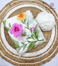 Load image into Gallery viewer, New Wedding Wear White Color Georgette Handbrush Print n Handwork Fancy Designer Saree With Blouse