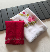 Load image into Gallery viewer, Beautiful Partywear White Colour Soft Georgette Handbrush Print With Siroski Cut Work Fancy Designer Saree