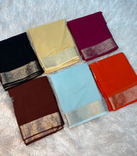 Load image into Gallery viewer, Blissful Function Wear Soft Chiffon Jacquard Weaving Border Fancy Designer Saree With Blouse Piece