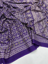 Load image into Gallery viewer, Redolent Function Wear Pure Soft Crape Silk Ajrak Printed Rich Pallu Fancy Designer Saree For Women