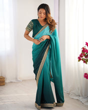 Load image into Gallery viewer, Adorable Function Wear Silk Thread n Sequence Work Fancy Designer Saree With Unstitched Blouse