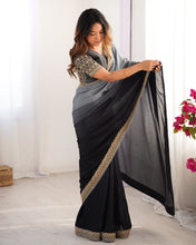 Load image into Gallery viewer, Adorable Function Wear Silk Thread n Sequence Work Fancy Designer Saree With Unstitched Blouse