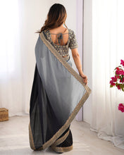 Load image into Gallery viewer, Adorable Function Wear Silk Thread n Sequence Work Fancy Designer Saree With Unstitched Blouse