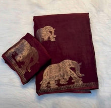 Load image into Gallery viewer, New Wedding Wear Pure Soft Viscose Silk Zari Work Fancy Designer Saree With Blouse