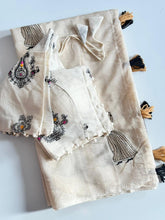 Load image into Gallery viewer, Scrupulous Function Wear Chanderi Cotton Embroidery n Tussels Work Fancy Designer Saree With Stitched Blouse