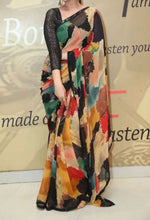 Load image into Gallery viewer, New Party Wear Multi color Chiffon Print n Sequence Work Fancy Designer Saree With Embroidered Blouse