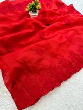 Load image into Gallery viewer, New Partywear Soft Kota Doriya Embrodiered Thread n Cut Work Fancy Designer Saree With Blouse