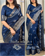 Load image into Gallery viewer, Wedding wear Muslin Cotton Jacquard With Mirror n Tussles Work Fancy Designer Saree