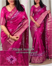 Load image into Gallery viewer, Wedding wear Muslin Cotton Jacquard With Mirror n Tussles Work Fancy Designer Saree