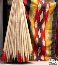 Load image into Gallery viewer, New Cream Color Handloom Tussar Silk Print With Tussels Work Wedding wear Fancy Designer Saree