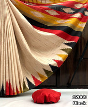 Load image into Gallery viewer, New Cream Color Handloom Tussar Silk Print With Tussels Work Wedding wear Fancy Designer Saree