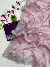 Load image into Gallery viewer, New Partywear Fancy Designer Silk Fabric With Beautiful Embroidered n Sequence Work Saree With Blouse